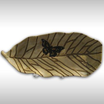Banana Leaf with Black Butterfly