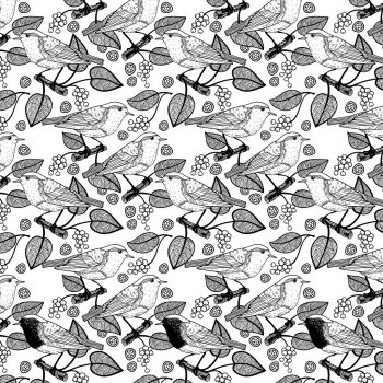 Sır Altı Dekal Birds & Leafs - 23 x 16 cm