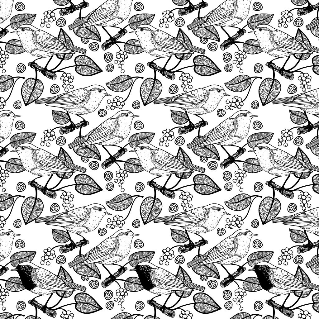 Sır Altı Dekal Birds & Leafs - 23 x 16 cm