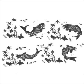 Sır Altı Dekal Carp 4 - 23 x 16 cm