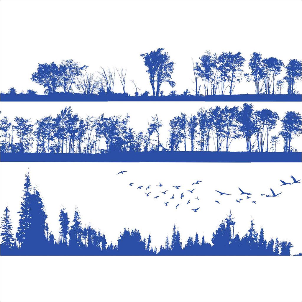 Sır Altı Dekal Forest Silhouette - 23 x 16 cm
