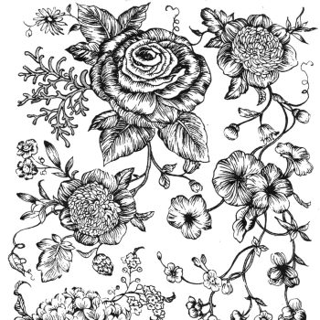 Sır Altı Dekal Flower 17 - 23 x 16 cm