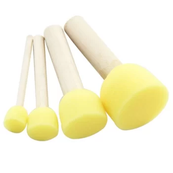 Sünger Ponpon Dekor Fırça 4'lü Set