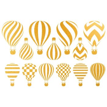 Sır Üstü Altın Dekal Hot Air Balloon - 10 x 15 cm