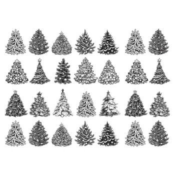 Sır Altı Dekal Holiday Trees - 35 x 50 cm
