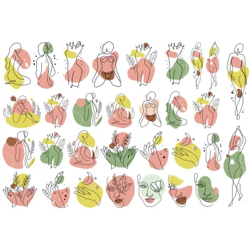 Sır Altı Dekal Line Women - 35 x 50 cm