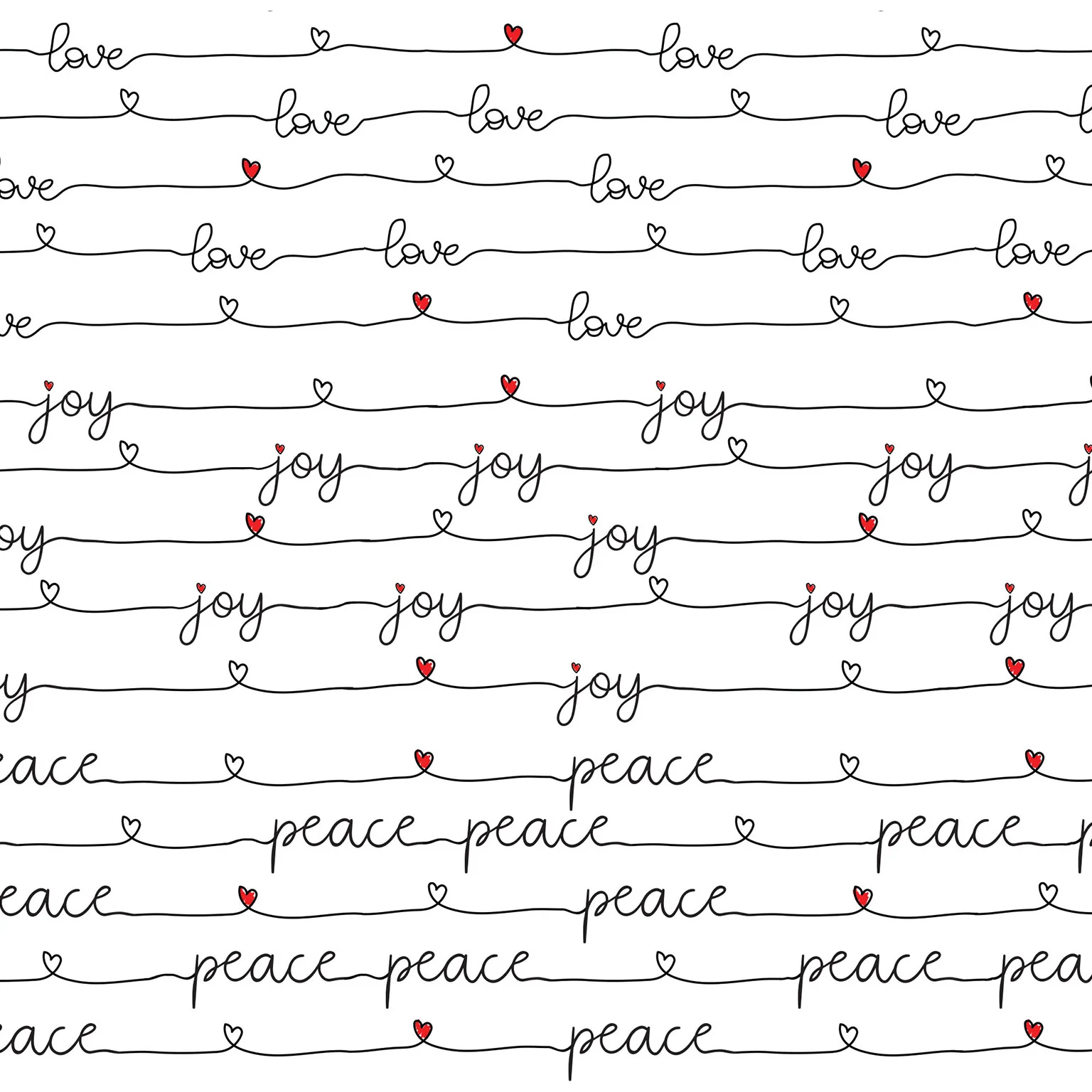 Sır Altı Dekal Love, Joy, Peace - 35 x 50 cm