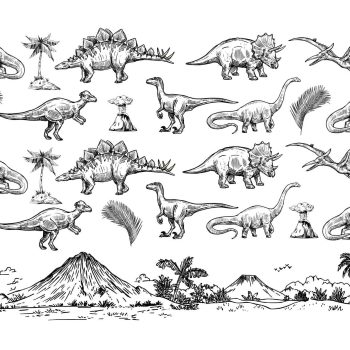 Sır Altı Dekal Dinasours - 35 x 50 cm