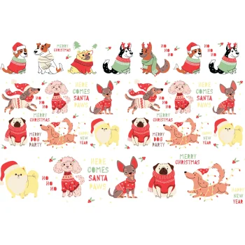 Sır Altı Dekal Christmas Dog - 35 x 50 cm