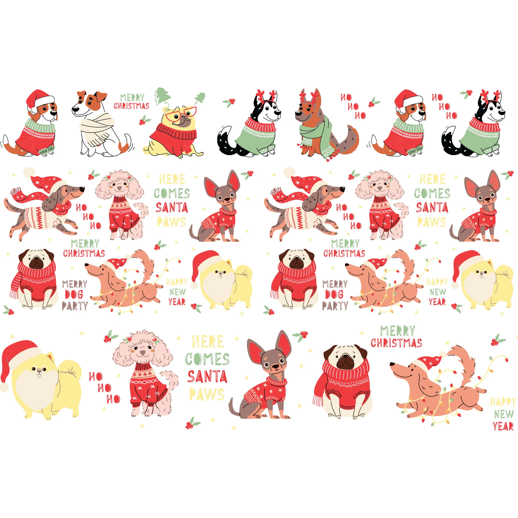 Sır Altı Dekal Christmas Dog - 35 x 50 cm
