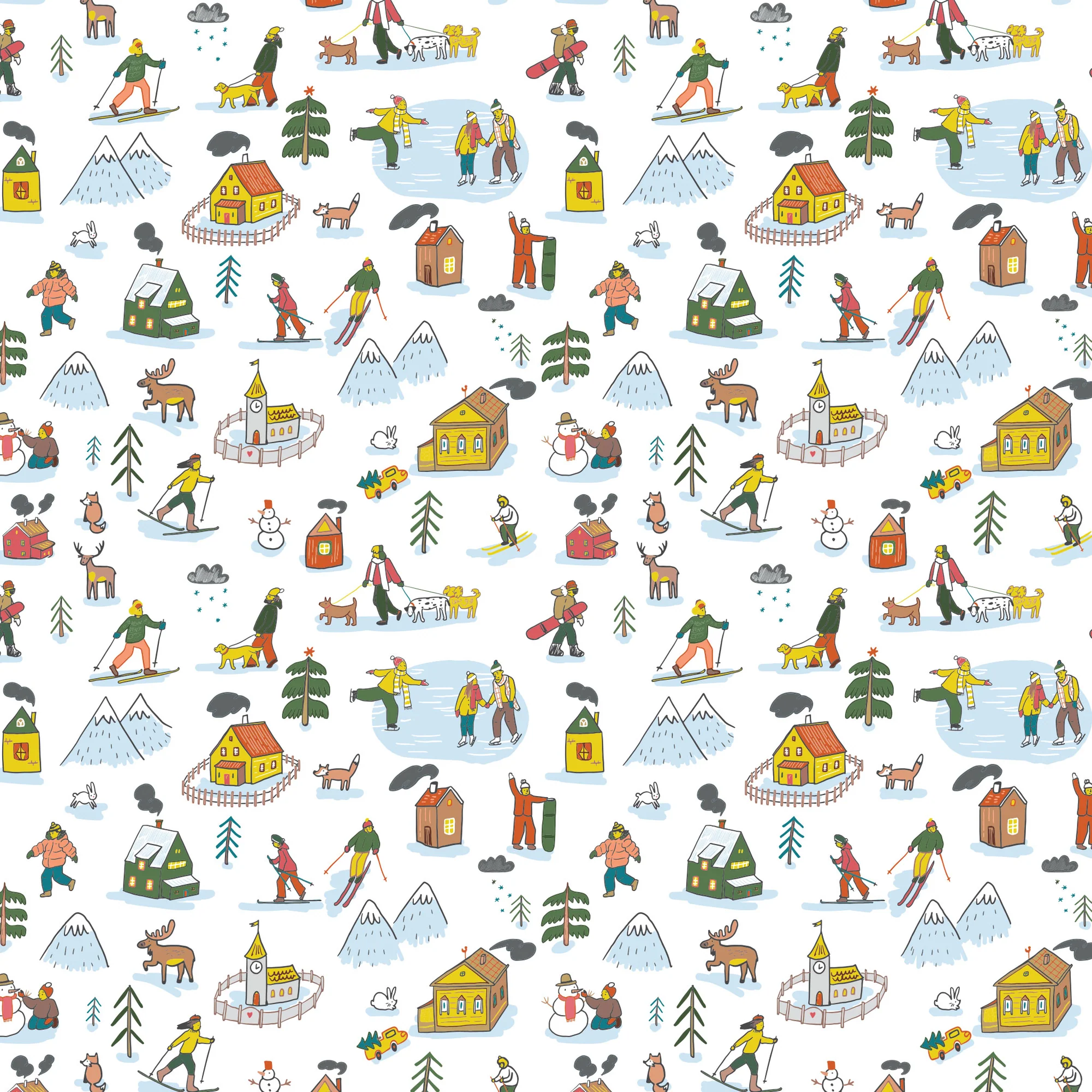 Sır Altı Dekal Winter Village - 35 x 50 cm